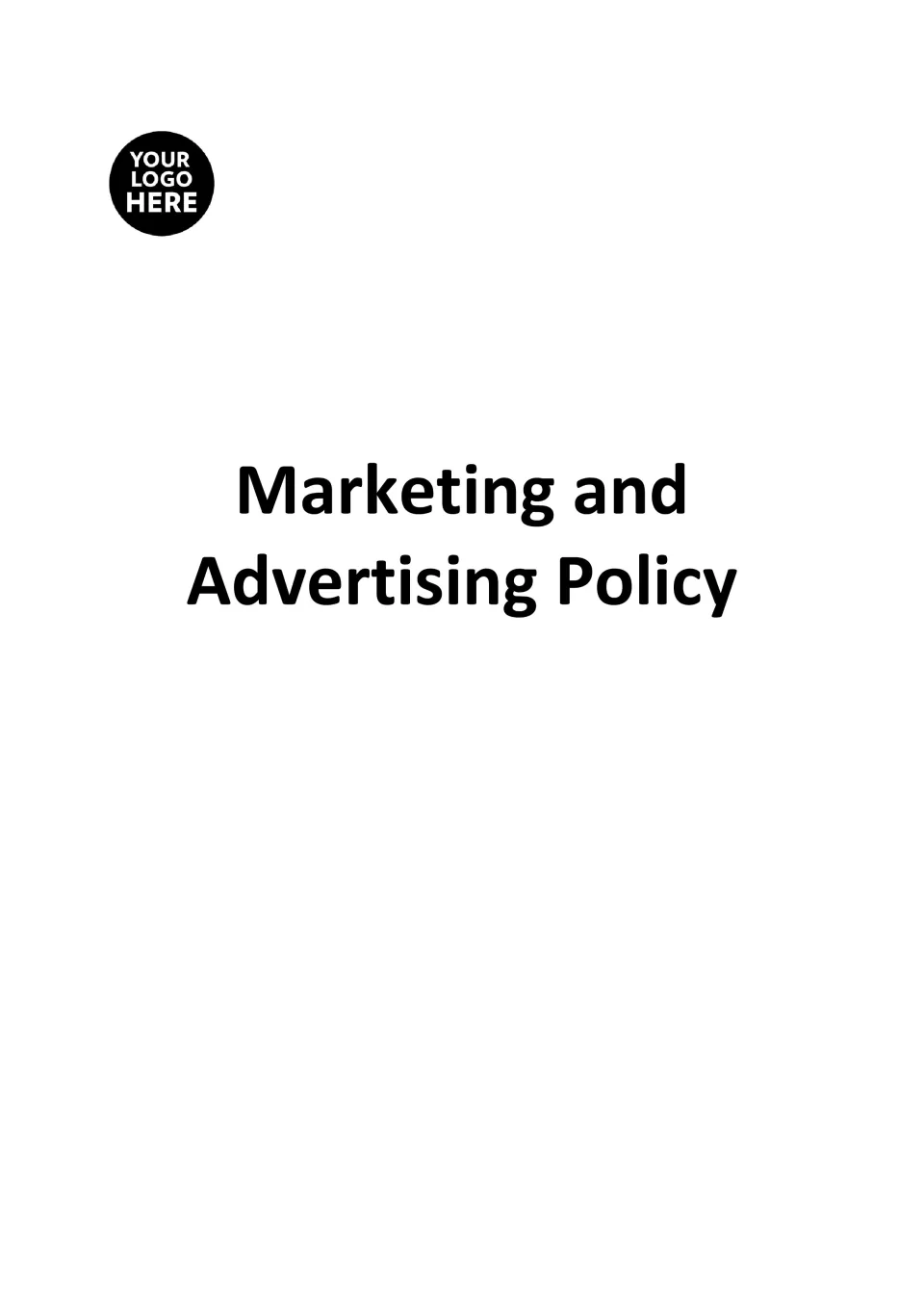 Fintech Marketing And Advertising Policy Template - Banking And Fintech ...