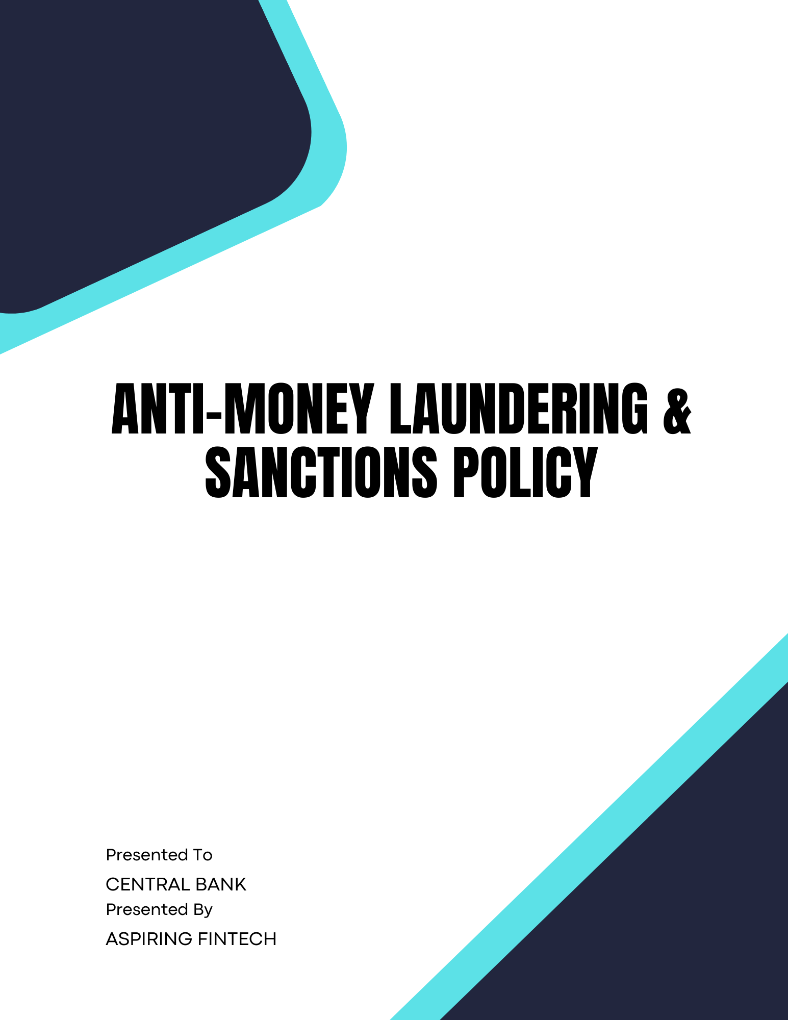 AntiMoney Laundering & Sanctions Policy Template Banking and Fintech