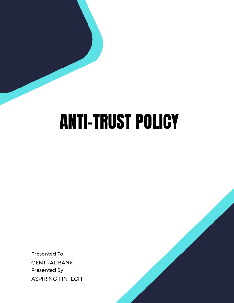 Anti-Trust Policy Template - Banking and Fintech Policies Templates