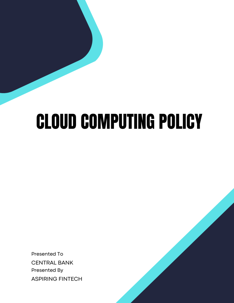 Cloud Computing Policy Template - Banking and Fintech Policies Templates