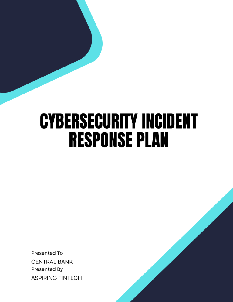 Cybersecurity Incident Response Plan Policy Template Banking And Fintech Policies Templates