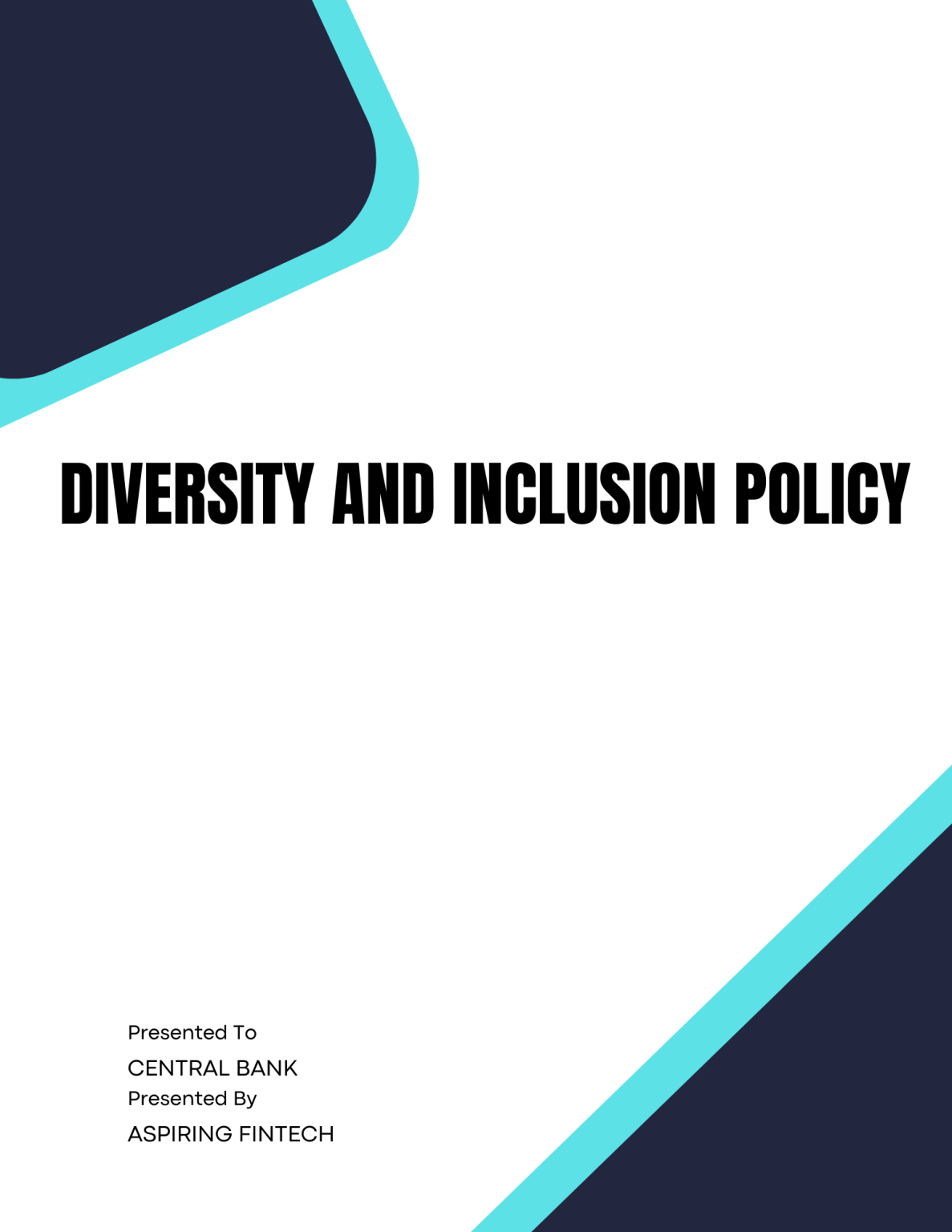 Diversity and Inclusion Policy Template Banking and Fintech Policies