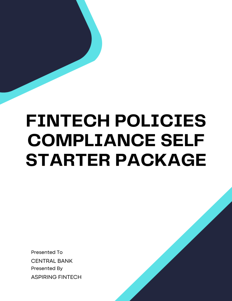 Fintech Policies Compliance Self-Starter Package - Banking And Fintech ...