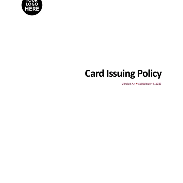 Card Issuing Policy Template