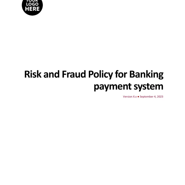 Risk and Fraud Management for Card Payments Transactions Policy Template