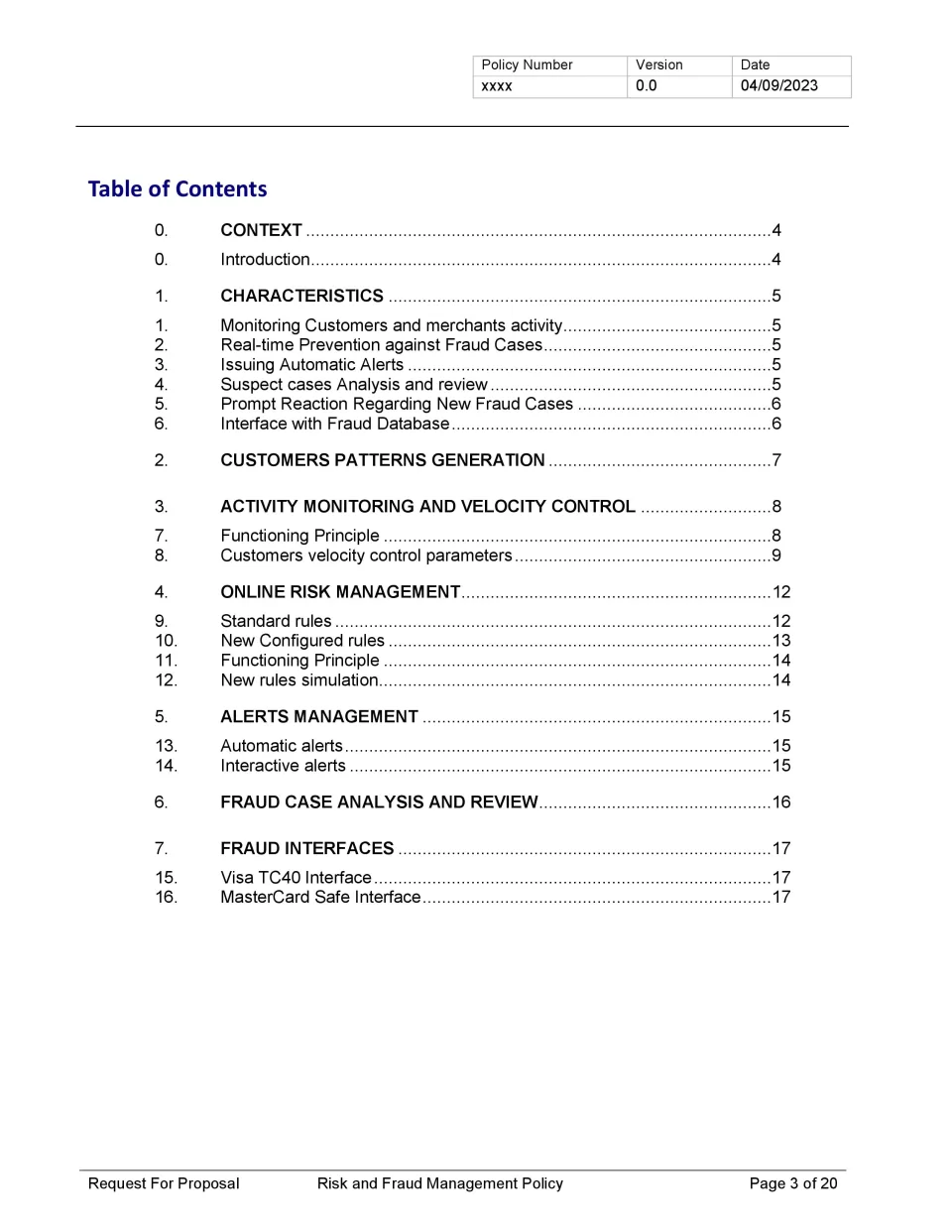 Risk And Fraud Management For Card Payments Transactions Policy 