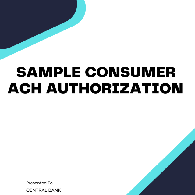 Sample Consumer ACH Authorization