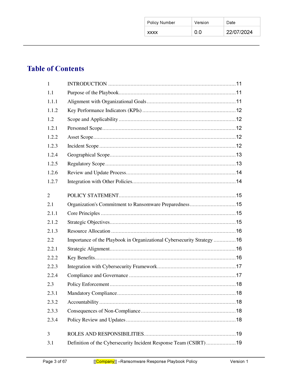 Ransomware Response Playbook Policy Template Banking and Fintech