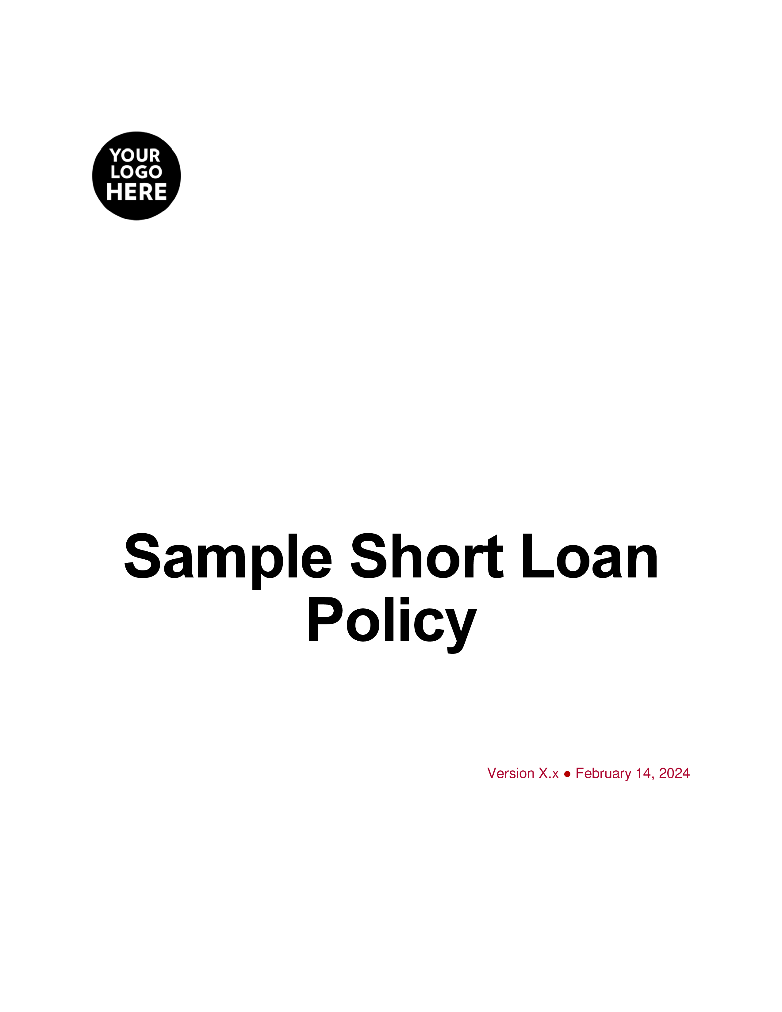 Sample Short Consumer Loan Policy Template Banking and Fintech