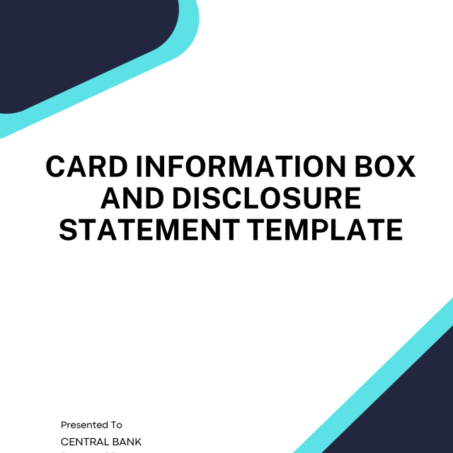 Card Information Box and Disclosure Statement Template