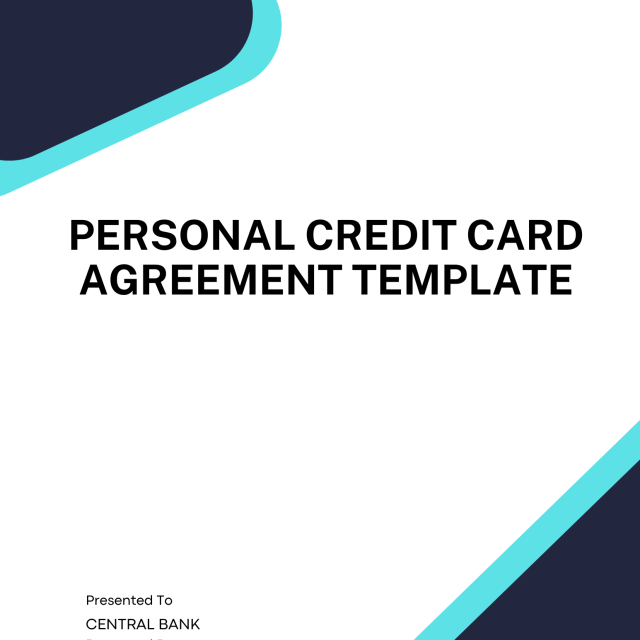 Personal Credit Card Agreement Template