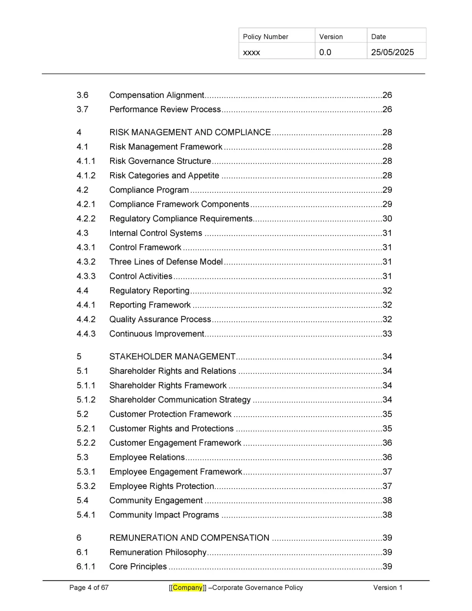 Fintech Corporate Governance Policy Template - Banking and Fintech ...