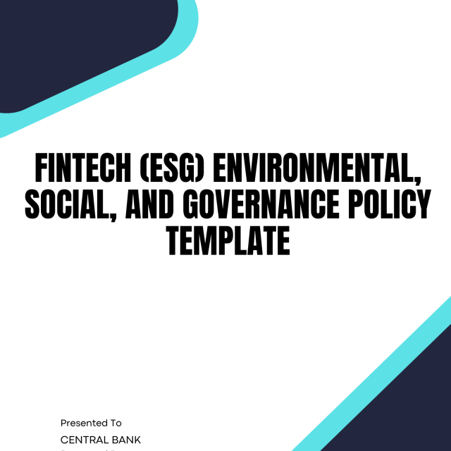 Fintech (ESG) Environmental, Social, and Governance Policy Template