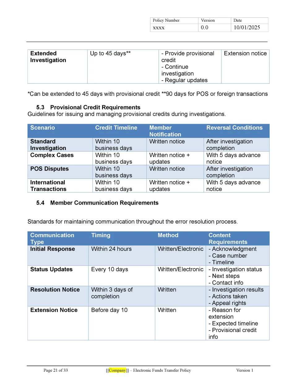 Electronic Funds Transfer Policy Template - Banking and Fintech ...
