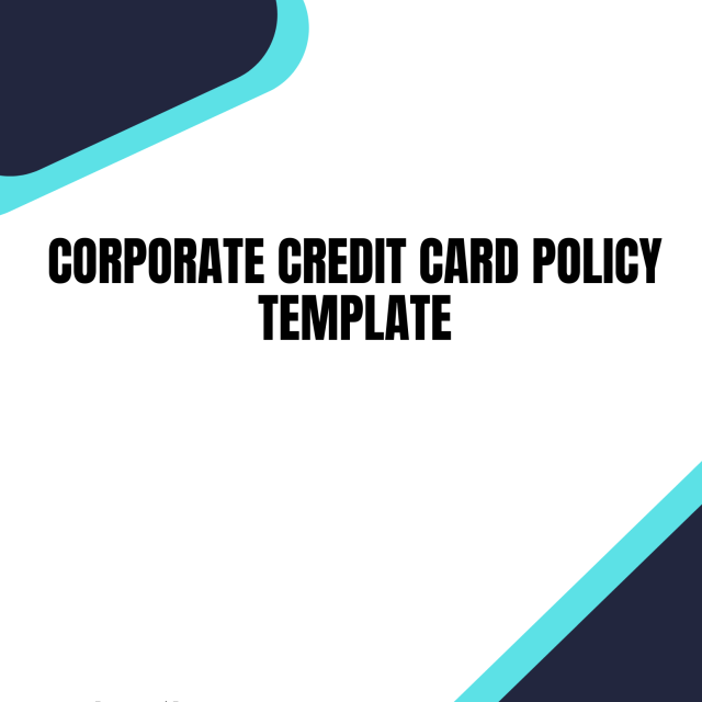 Corporate Credit Card Policy Template