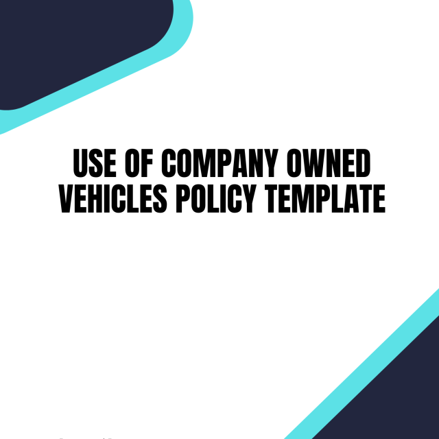 Use of Company Owned Vehicles Policy Template