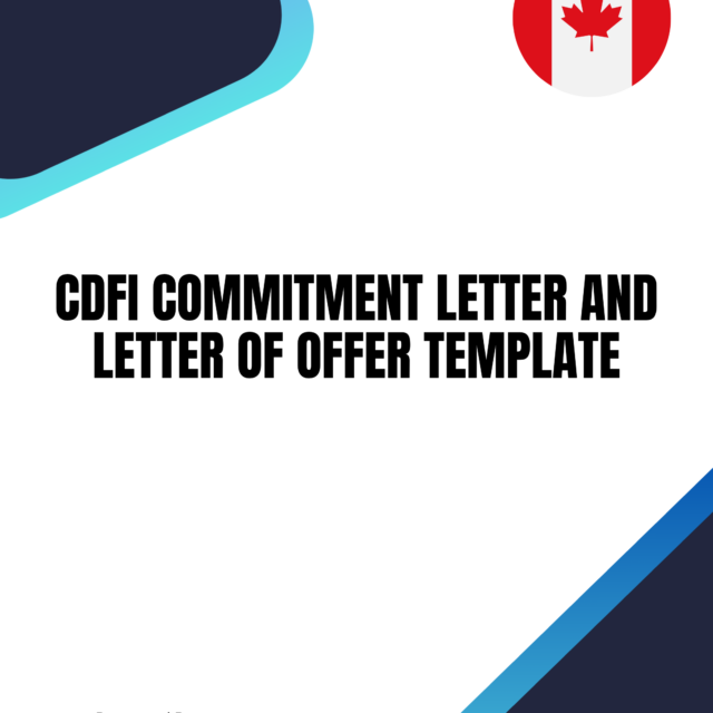 CDFI Commitment Letter and Letter of Offer Template