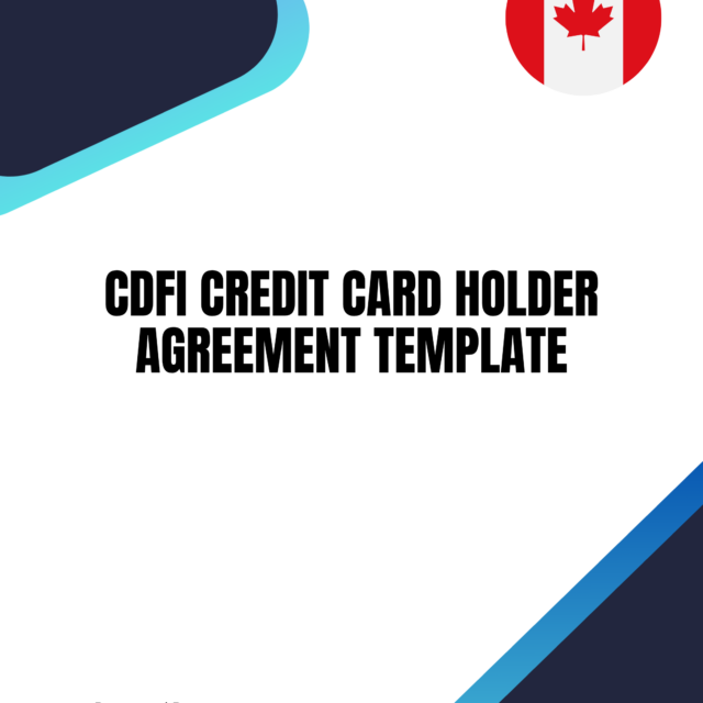CDFI Credit Card Holder Agreement Template