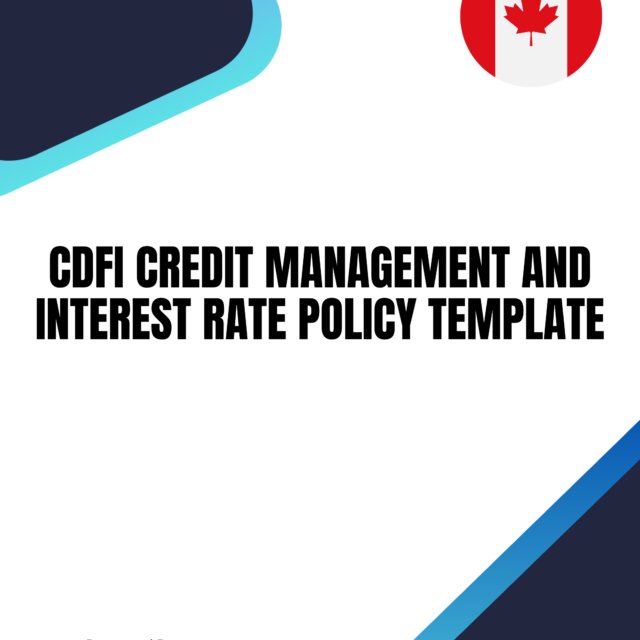 CDFI Credit Management and Interest Rate Policy Template