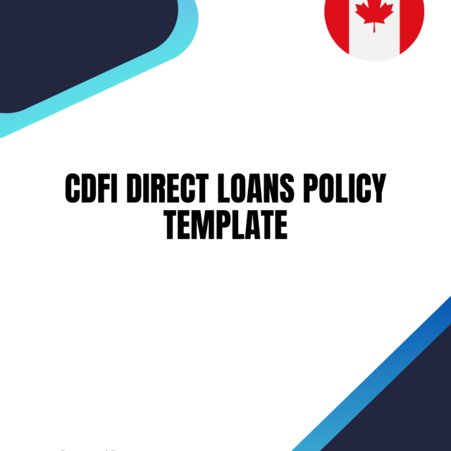 CDFI Direct Loans Policy Template