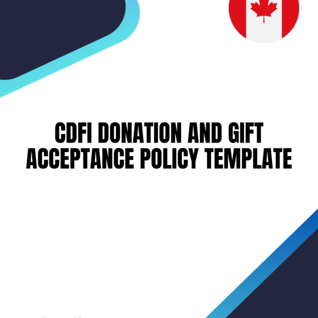 CDFI Donation and Gift Acceptance Policy Template