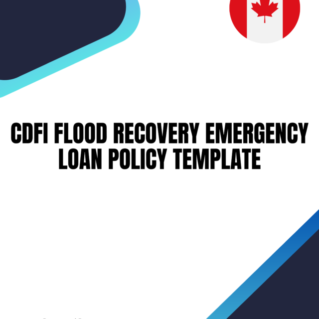 CDFI Flood Recovery Emergency Loan Policy Template