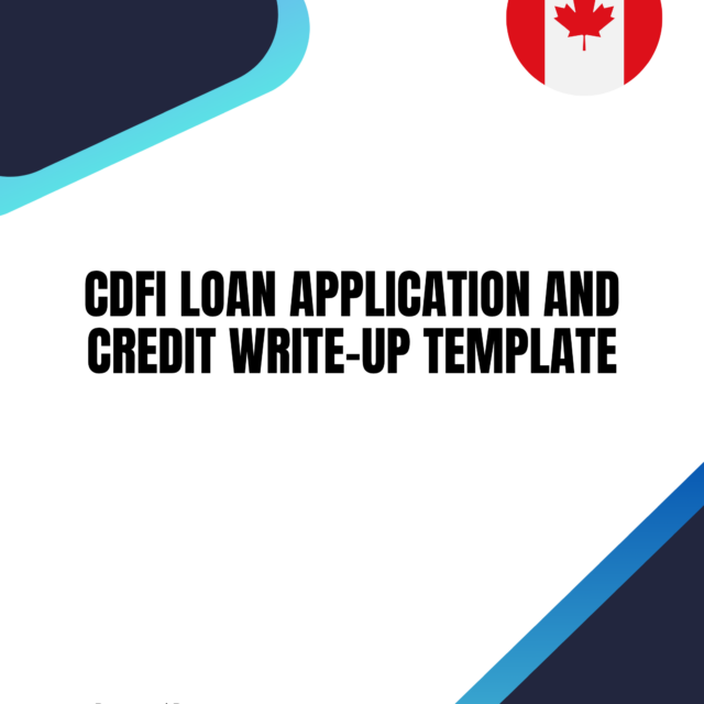 CDFI Loan Application and Credit Write-Up Template