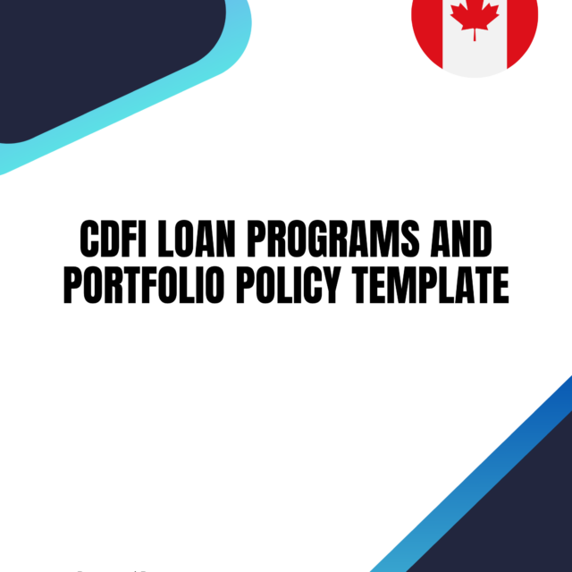 CDFI Loan Programs and Portfolio Policy Template